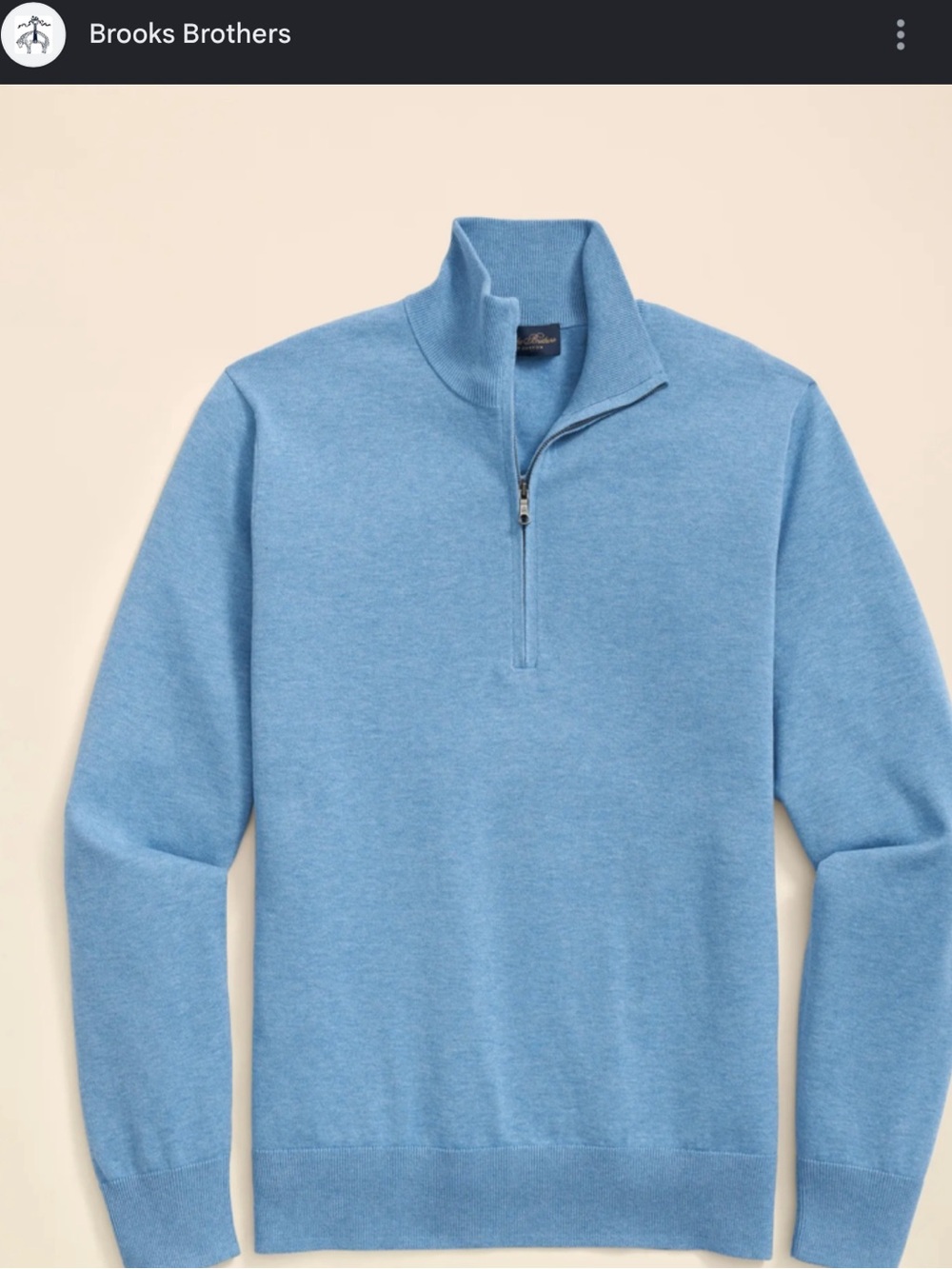 Brooks Brothers Pale Blue Half-Zip Men's Sweater